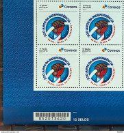 SI 08 Brazil Institutional 200 Years Of Independence Bahia Hand Star 2023 Block Of 4 Code Barras - Personalized Stamps