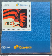 SI 03 Brazil Institutional Zico 70 Years Flamengo Soccer Football 2023 Vignette Correios - Personalized Stamps
