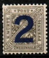 ALTDEUTSCHLAND , WUERTTEMBERG, 1919, MI 257, WERTZIFFERN IN SCHILDERN, POSTFRISCH - Mint