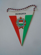 D202144 FANION - Hungary -Hungría - Portugal Match Ca 1970-80 -Wimpel - Pennon -  Flag  95 X 75 Mm - Apparel, Souvenirs & Other