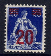 Suisse // 1915-1939 // 1920-1921 // Helvétie Avec épéel Neuf ** MNH No. 151 - Ongebruikt