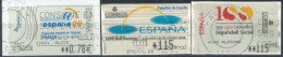 SPAIN - 2000/2006 - INT. PHILATELIC EXH. EXPO 2000 & SEGURIDAD SOCIAL STAMPS LABELS SET OF 3 OF DIFFERENT VALUES, USED . - Gebruikt