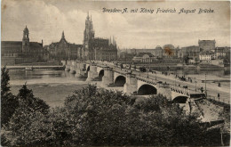 Dresden Mit König Friedrich August Brücke - Dresden