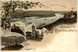 Gruss Aus Nieder Und Oberlahnstein - Litho - Lahnstein