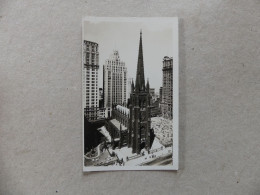 Trinity Church At Broadway And Wall Street New-York Postcard Purchased Atop Empire State Building - Wall Street