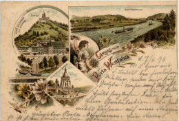 Gruss Aus Portta Westfalica - Litho 1896 - Porta Westfalica