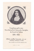 L'angélique Petite Soeur Marie-Bernard De L'Immaculée Conception, Carmélite, Marie Rouyer, Dieppe, Castres, Religieuse - Images Religieuses