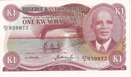 BILLETE DE MALAWI DE 1 KWACHA DEL AÑO 1984 SIN CIRCULAR (UNC) (BANKNOTE) - Malawi