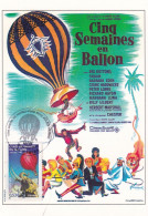 CINQ SEMAINES EN BALLON Avec Le Timbre - Affiches Sur Carte