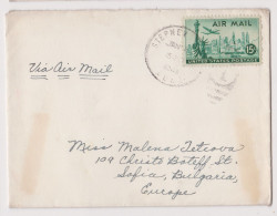 USA United States 1950 AIRMAIL Cover W/Topic Stamp 15c New York City Skyline, Sent STEPNEY CONNECTICUT To Bulgaria /944 - Brieven En Documenten