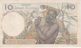 BILLETE DE AFRIQUE OCCIDENTALE DE 10 FRANCS DEL AÑO 1949 (BANKNOTE) - Estados De Africa Occidental