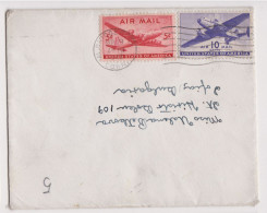 USA United States 1947 AIRMAIL Cover W/Topic Stamps 5c+10c Airplane, Sent BRIDGEPORT CONNECTICUT To Bulgaria /946 - Lettres & Documents