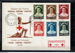 België 1953 - 912-917 - Stempel Gent - Stempel Mobiel Postkantoor - Overstromingen 1953 - Rode Kruis - Storia Postale