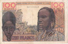 BILLETE DE COSTA DE MARFIL DE 100 FRANCS DEL AÑO 1961-65  (BANK NOTE) - Elfenbeinküste (Côte D'Ivoire)