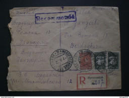 Delcampe - RUSSIA RUSSIE РОССИЯ STAMPS COVER 1932 REGISTER MAIL RUSSLAND TO ITALY RRR RIF. TAGG (148) - Briefe U. Dokumente