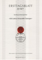 Germany Deutschland France 1977-22 500 Jahre Universität Tübingen, University, Canceled In Bonn - 1974-1980
