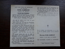 Elisa Albrecht ° Eggewaartskapelle 1868 + Sint-Michiels (Brugge) 1958 X Cyriel Van Quathem (Fam: Claeys) - Avvisi Di Necrologio