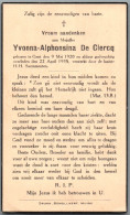 Bidprentje Gent - De Clercq Yvonna Alphonsina (1920-1935) - Devotieprenten