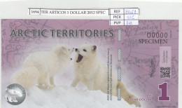 BILLETE TERR. ARTICOS 1 DOLAR 2012 SPECIMEN POLIMER ARC-01 SIN CIRCULAR - Other - Oceania