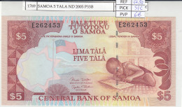 BILLETE SAMOA 5 TALA 2005 P-33b SIN CIRCULAR - Autres - Océanie