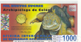 BILLETE ISLAS GALAPAGOS 1000 SUCRES 2009 POLIMERO GLP-02a SIN CIRCULAR - Altri – America