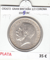 CR2672 MONEDA GRAN BRETAÑA 1/2 CORONA 1917 EBC - Otros – Europa