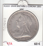 CR2659 MONEDA GRAN BRETAÑA 1 CORONA 1893 MBC  - Otros – Europa