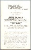 Bidprentje Gent - De Corte Oscar (1913-1966) - Images Religieuses