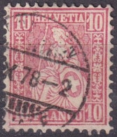 Sitzende Helvetia 38, 10 Rp.rosa  ST.GALLEN FILIALE        1878 - Usados