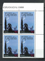 ESPAÑA 1988—FESTIVAL DE MÚSICA. GRANADA ** EDI 2952, YT 2567, Mi 2832, Sg #2965. En Bloque - Nuevos