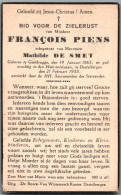 Bidprentje Gentbrugge - Piens François (1865-1935) - Santini