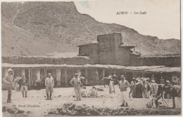 CPA Azrou (Maroc)  Des Militaires Dans Les Souks Ed Flandrin    Voy 1919 - Other & Unclassified