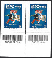 Italia 2020; FILA : Fabbrica Italiana Lapis Ed Affini, Pastelli Colorati; 2 Francobolli A Barre Opposte. - Barcodes
