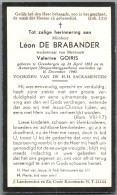 Bidprentje Grembergen - De Brabander Léon (1862-1940) - Devotieprenten