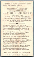 Bidprentje Haasdonk - De Smet Beatrijs (1940-1943) - Images Religieuses