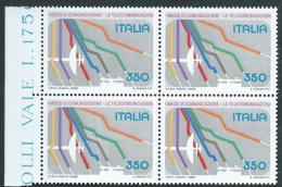 Italia 1986; Mezzi Di Comunicazione. Quartina Di Bordo Sinistro. - 1981-90: Mint/hinged