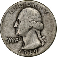 États-Unis, Quarter, Washington Quarter, 1939, U.S. Mint, Argent, TB+, KM:164 - 1932-1998: Washington