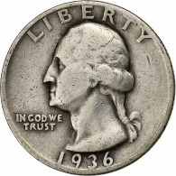 États-Unis, Quarter, Washington Quarter, 1936, U.S. Mint, Argent, TB, KM:164 - 1932-1998: Washington
