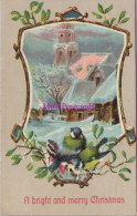 Embossed Greetings Postcard - A Bright And Merry Christmas  DZ198 - Autres & Non Classés