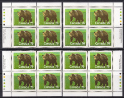 Canada 1989 Sc 1178i  Plate Block Set MNH** Slater Paper Perf 14.4x13.8 - Ongebruikt