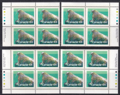 Canada 1989 Sc 1171i  Plate Block Set MNH** Slater Paper Perf 14.4x13.8 - Neufs