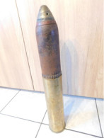 Obus Et Douille 1915 Allemand Ww1 Neutralisé De 76mm - Armas De Colección