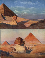 Le Caire Cairo Sphinx  Lot De 2 Cartes Postales - Gizeh