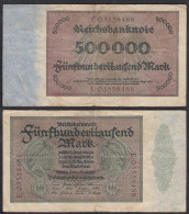 Reichsbanknote -  500 Tausend Mark 1923 Ros 87b F (4) Serie E 4-fach  (27257 - Autres & Non Classés