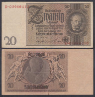 Reichsbanknote - 20 Mark 1929 Kriegsdruck Serie D Ro 174c VF (3)  (27261 - Sonstige & Ohne Zuordnung