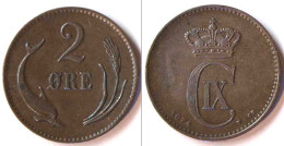 DÄNEMARK - DENMARK 2 Öre Münze 1874 Christian IX. 1863-1906      (r747 - Denemarken