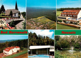 73895628 Neusatz Bad Herrenalb Blick Zur Kirche Hotel Gasthof Parkanlagen Teich  - Bad Herrenalb