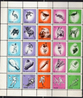 MANAMA(1972) Birds. Animals. Soccer. Space. Olympics. Imperforate + Perforate Panes Of 25. Michel Nos 1195-1219. - Manama