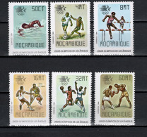 Mocambique 1984 Olympic Games Los Angeles, Swimming, Football Soccer, Basketball, Handball Etc. Set Of 6 MNH - Estate 1984: Los Angeles