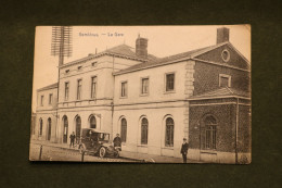 Carte Postale Gare De Gembloux - Station Oblitération 1918 - Voiture - Gembloux